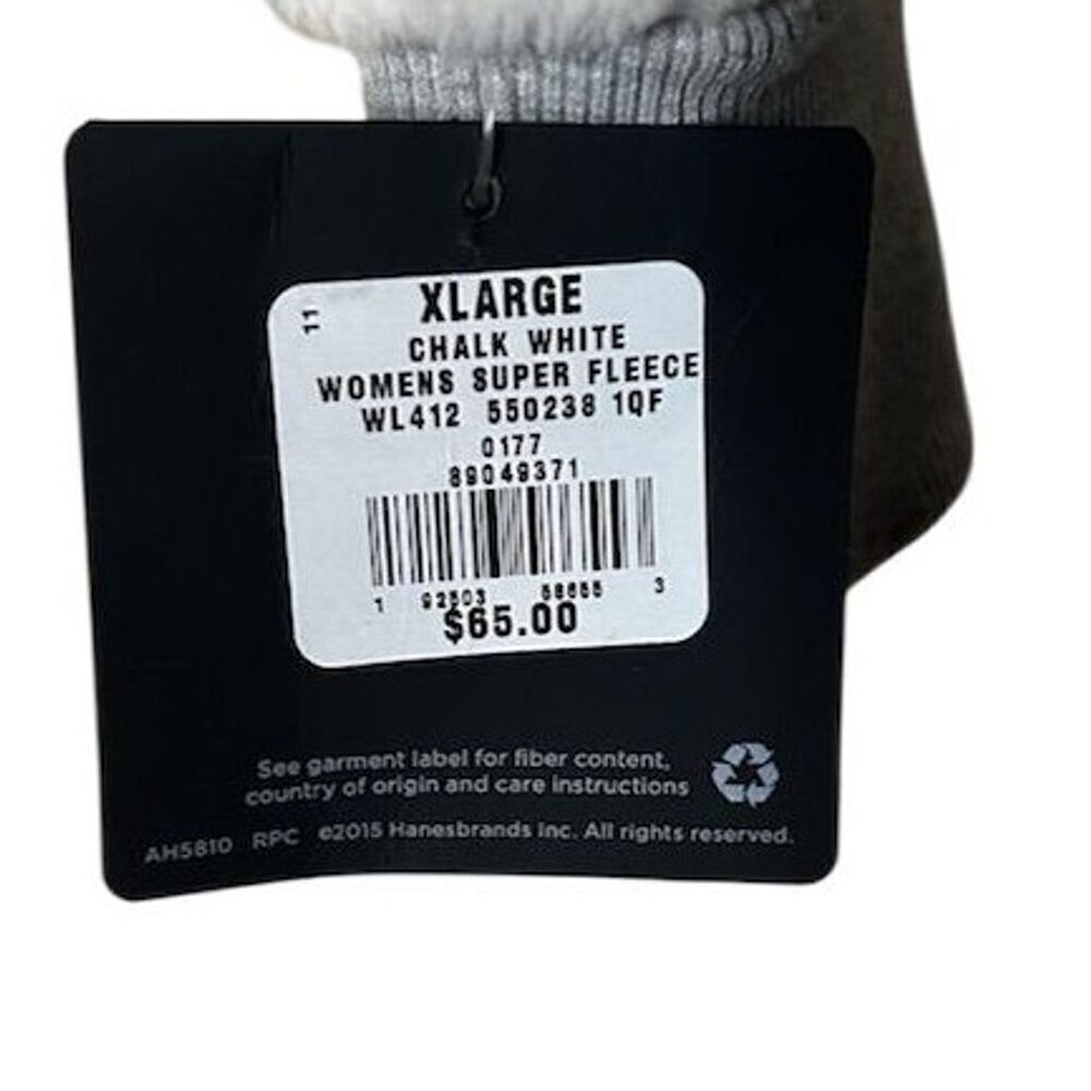 Champion Women's XL Colorblock Pullover Sweatshirt Cream/Grey/Blush - Picture 5 of 5